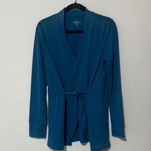 Cuddl Duds Teal Short Wrap Robe